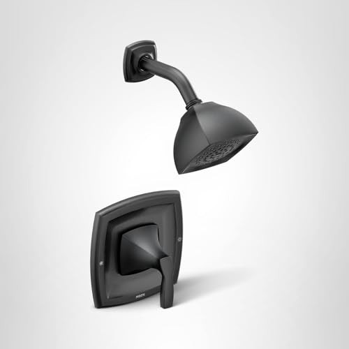 Moen Voss Posi Temp Pressure Balancing Shower Trim Kit with Eco Performance Showerhead in Matte Black - T2692EPBL