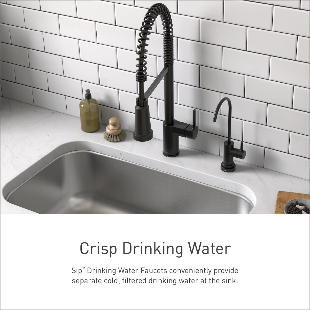 Moen Sip Traditional Drinking Water Beverage Faucet with Optional Filtration System in Matte Black - F7600BL