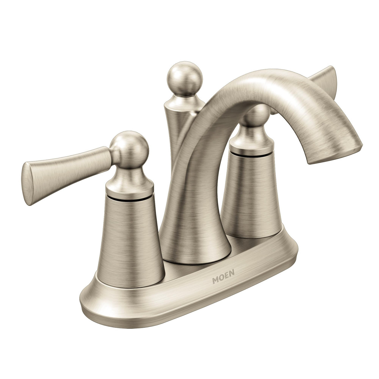 Moen Wynford Two Handle Centerset High Arc Bathroom Faucet in Brushed Nickel - 4505BN