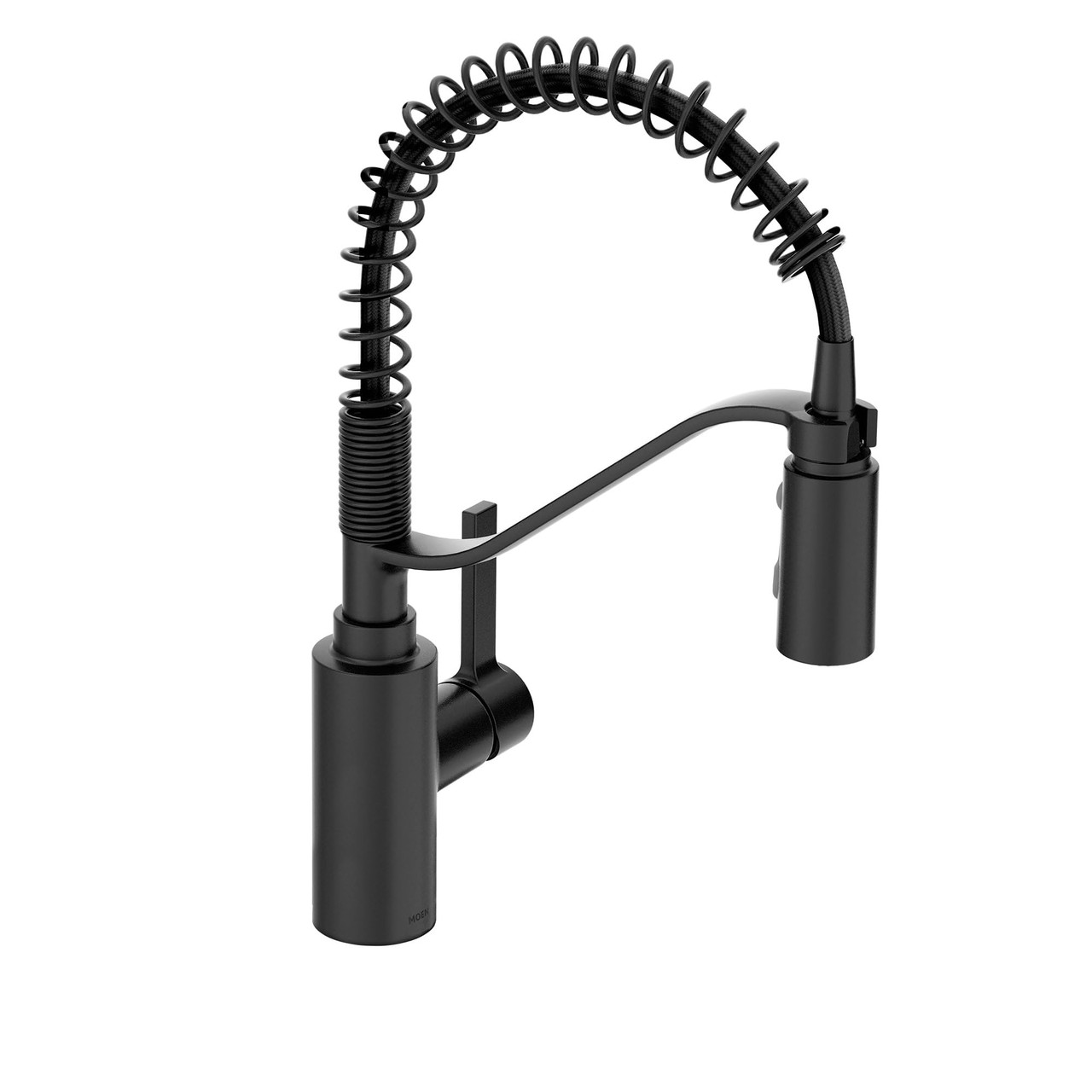 Moen Genta LX Spring Faucet with Power Boost Modern Kitchen Faucet with One Handle Pre Rinse Easy Installation and in Matte Black - 5926BL