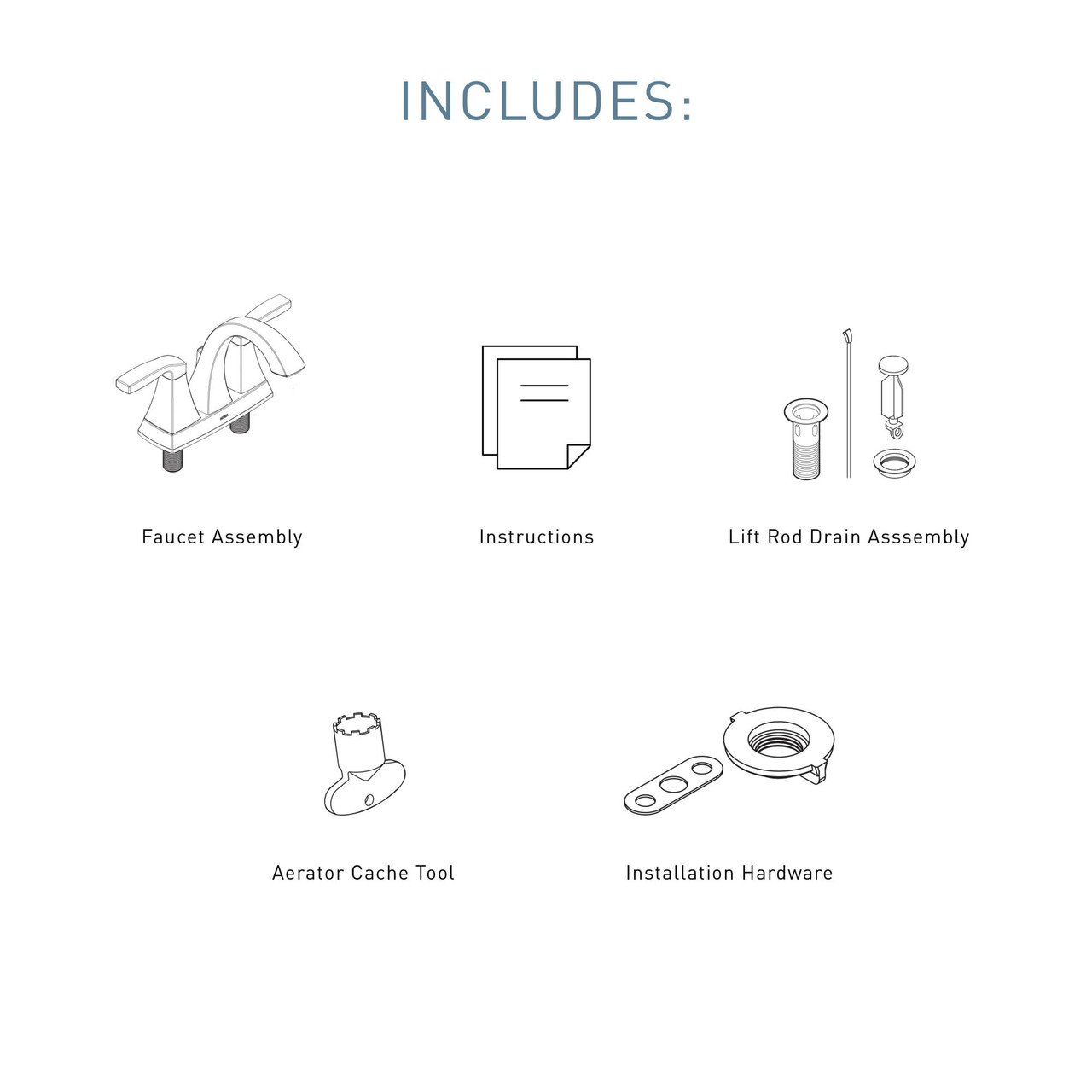 Moen Voss Transitional Two Handle High Arc Centerset Bathroom Faucet for 4 Inch 3 Hole Setup in Brushed Gold - 6901BG