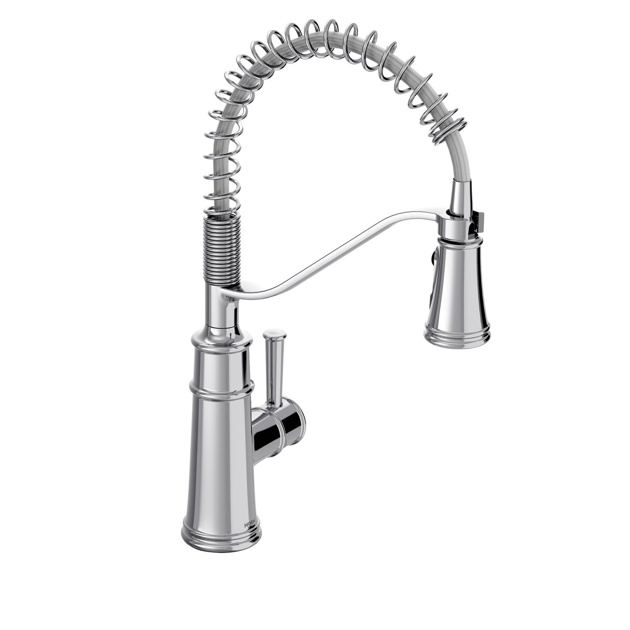 Moen Belfield Kitchen Faucet Modern Spring Kitchen Faucet with Power Boost Pre Rinse One Handle Easy Installation 5927 in Chrome - 5927