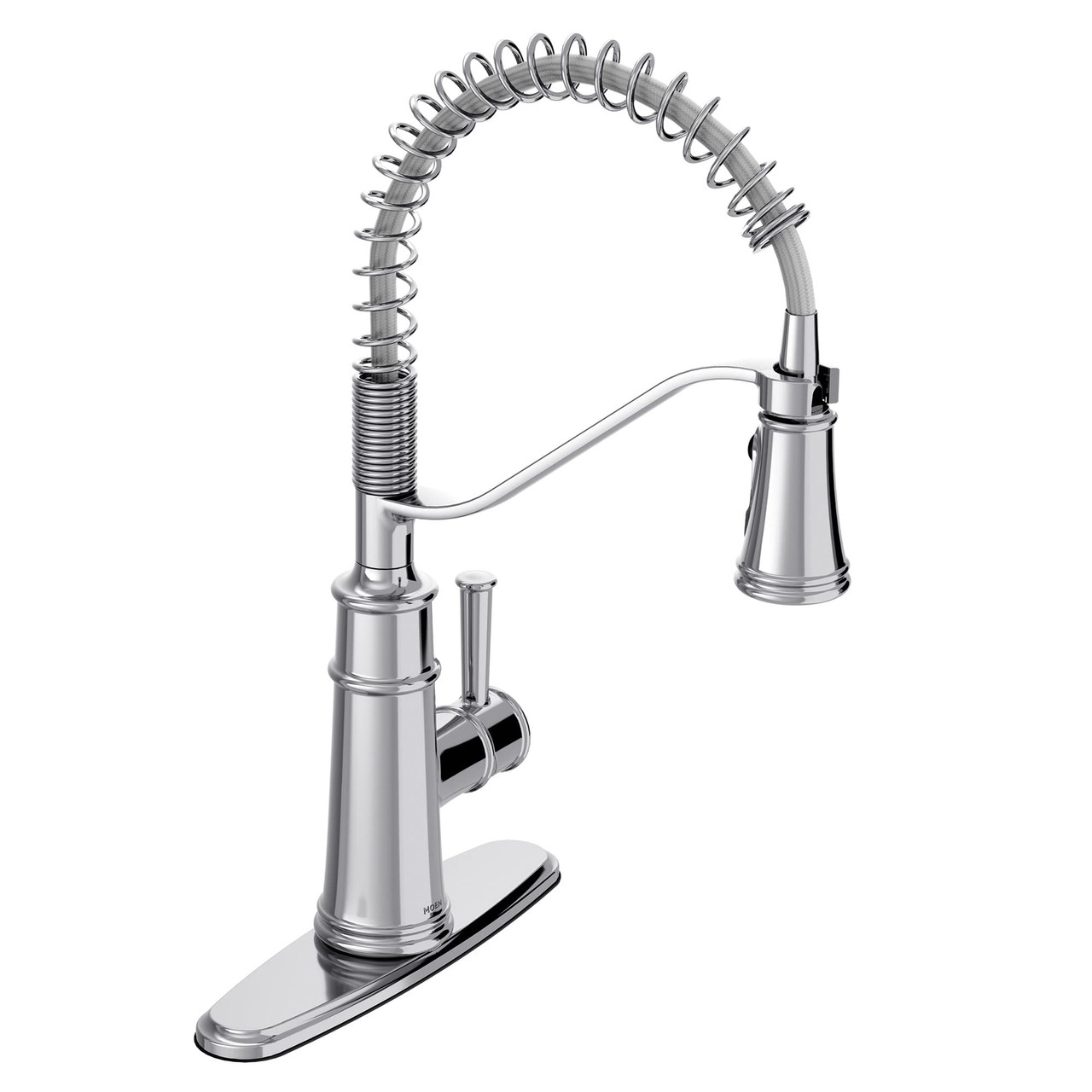 Moen Belfield Kitchen Faucet Modern Spring Kitchen Faucet with Power Boost Pre Rinse One Handle Easy Installation 5927 in Chrome - 5927