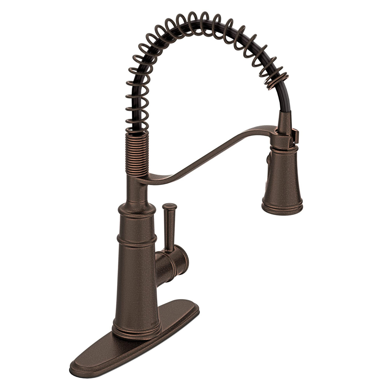 Moen Belfield Kitchen Faucet Modern Spring Kitchen Faucet with Power Boost Pre Rinse One Handle Easy Installation in Oil Rubbed Bronze - 5927ORB