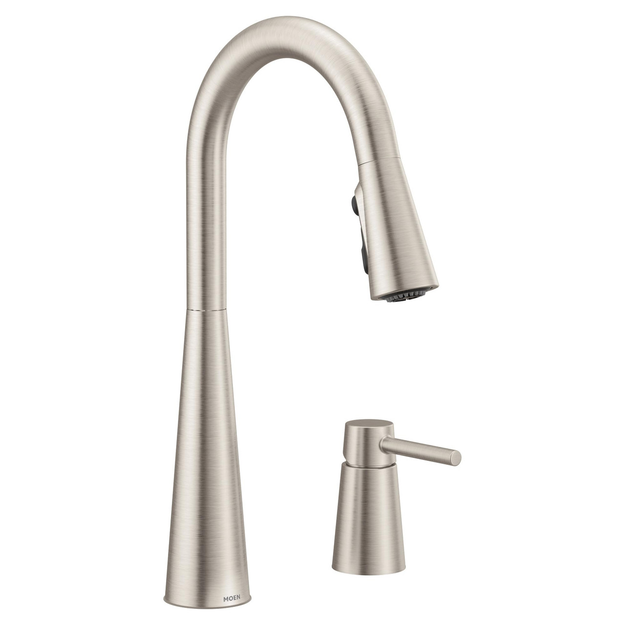 Moen Sleek Spot Resist Stainless One Handle High Arc Kitchen Faucet with In Deck Handle for 2 Hole Sink Setups in Spot Resist Stainless - 7871SRS