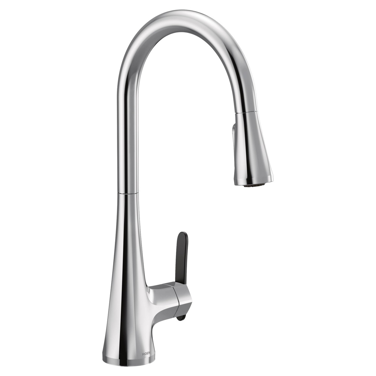 Moen Sinema Pulldown Kitchen Faucet with Power Boost and Reflex High Arc Modern Kitchen Faucet Easy Installation One Handle Accent for Customizing in Chrome - S7235