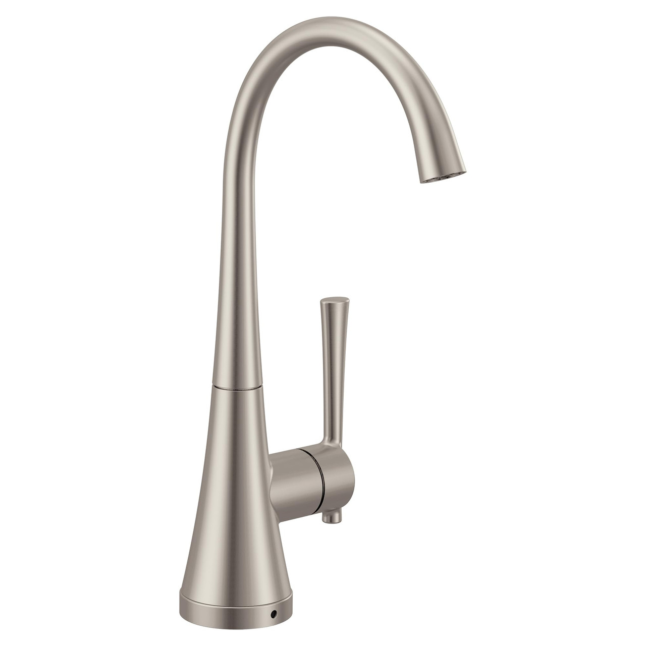 Moen Spot Resist Stainless Kurv One Handle High Arc Single Mount Cold Water Beverage Faucet with Optional Filtration System in Spot Resist Stainless - S5560SRS
