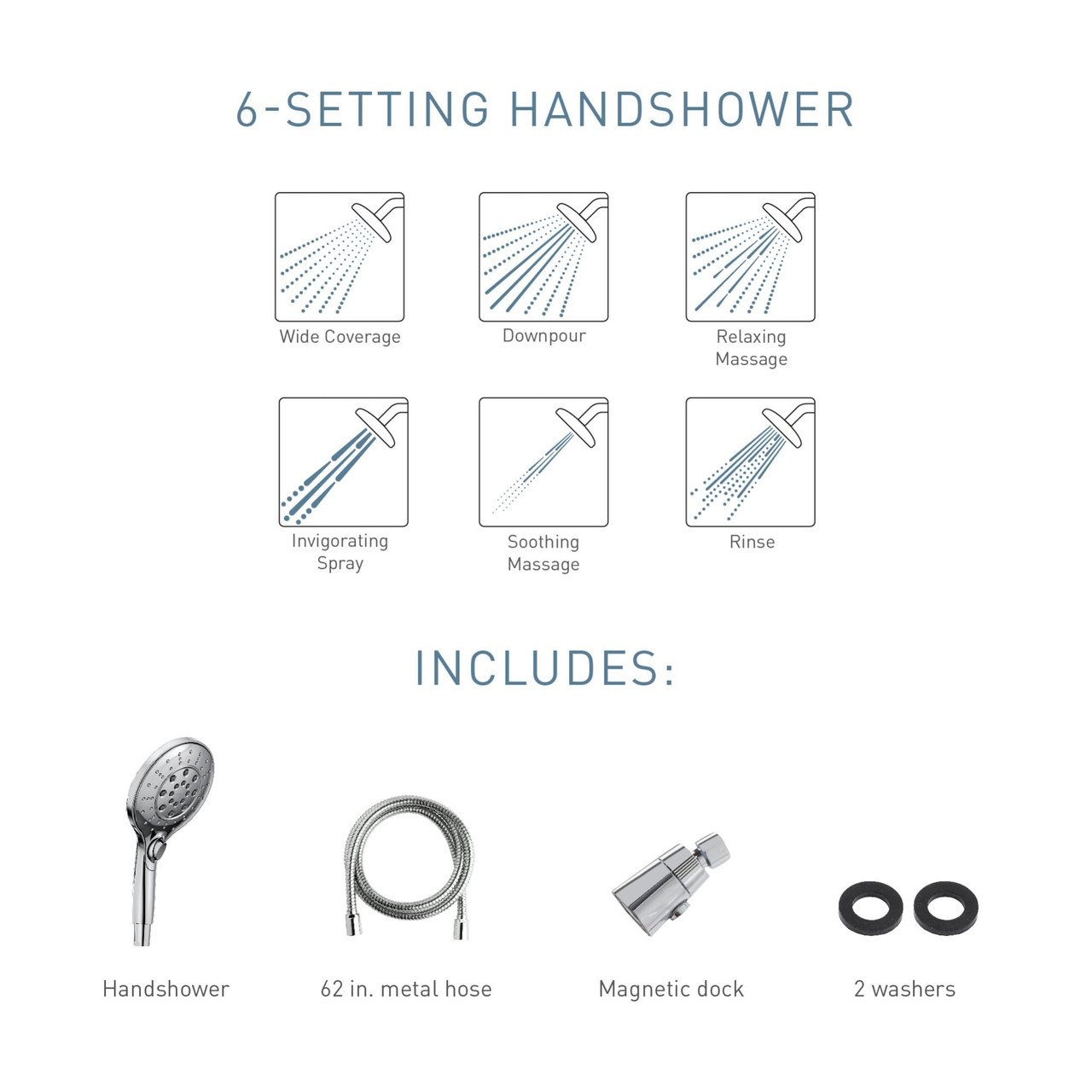 Moen Engage Magnetix Six Function 5.5 Inch Wide Handheld Shower Head with Magnetic Docking System and Metal Hose in Oil Rubbed Bronze - 3662EPORB