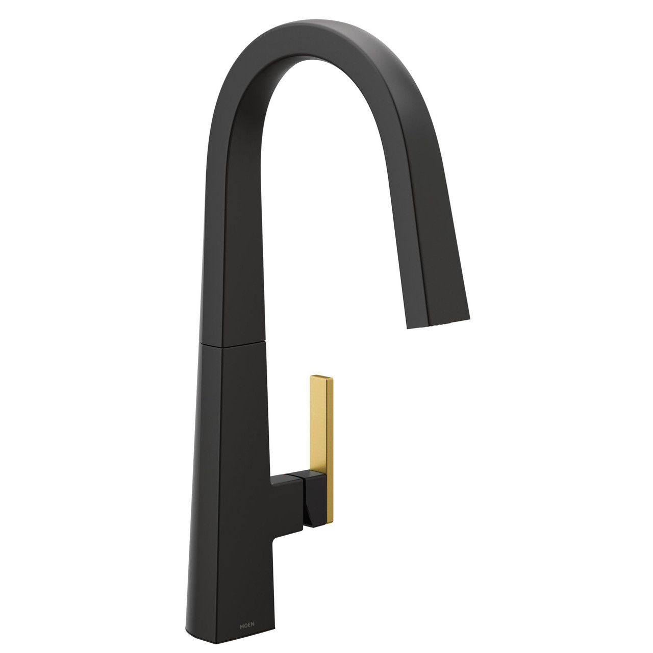 Moen Nio One Handle Pull down Kitchen Faucet with Power Clean Accent Handle Included for Customizing in Matte Black - S75005BL