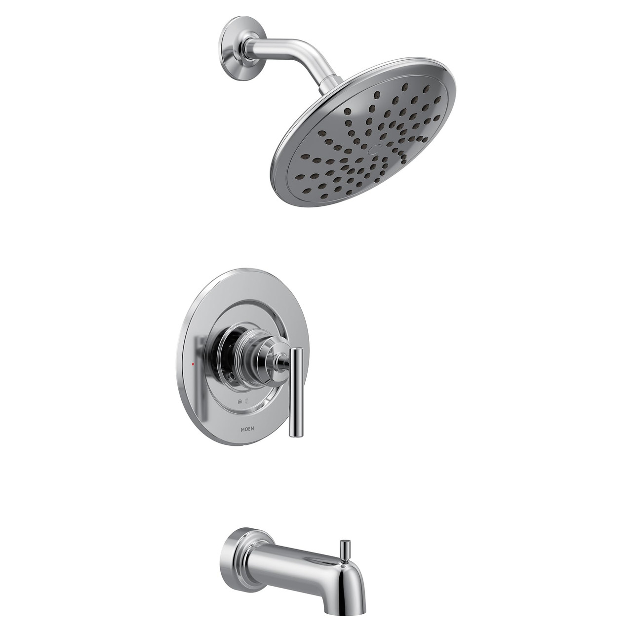 Moen Gibson Posi Temp Pressure Balancing Modern Tub and Shower Trim with 8 Inch Rainshower in Chrome - T3003EP