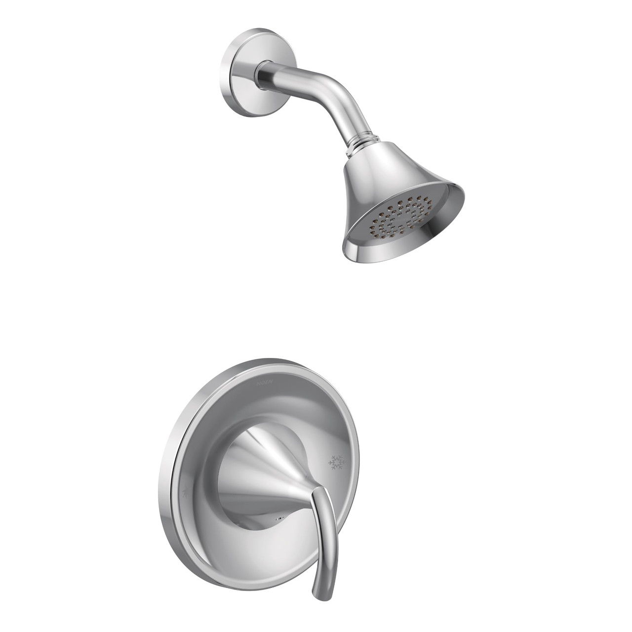 Moen Glyde Single Handle 1 Spray Shower Faucet Trim Kit with Eco Performance Posi Temp Valve Sold Separately in Chrome - T2742EP