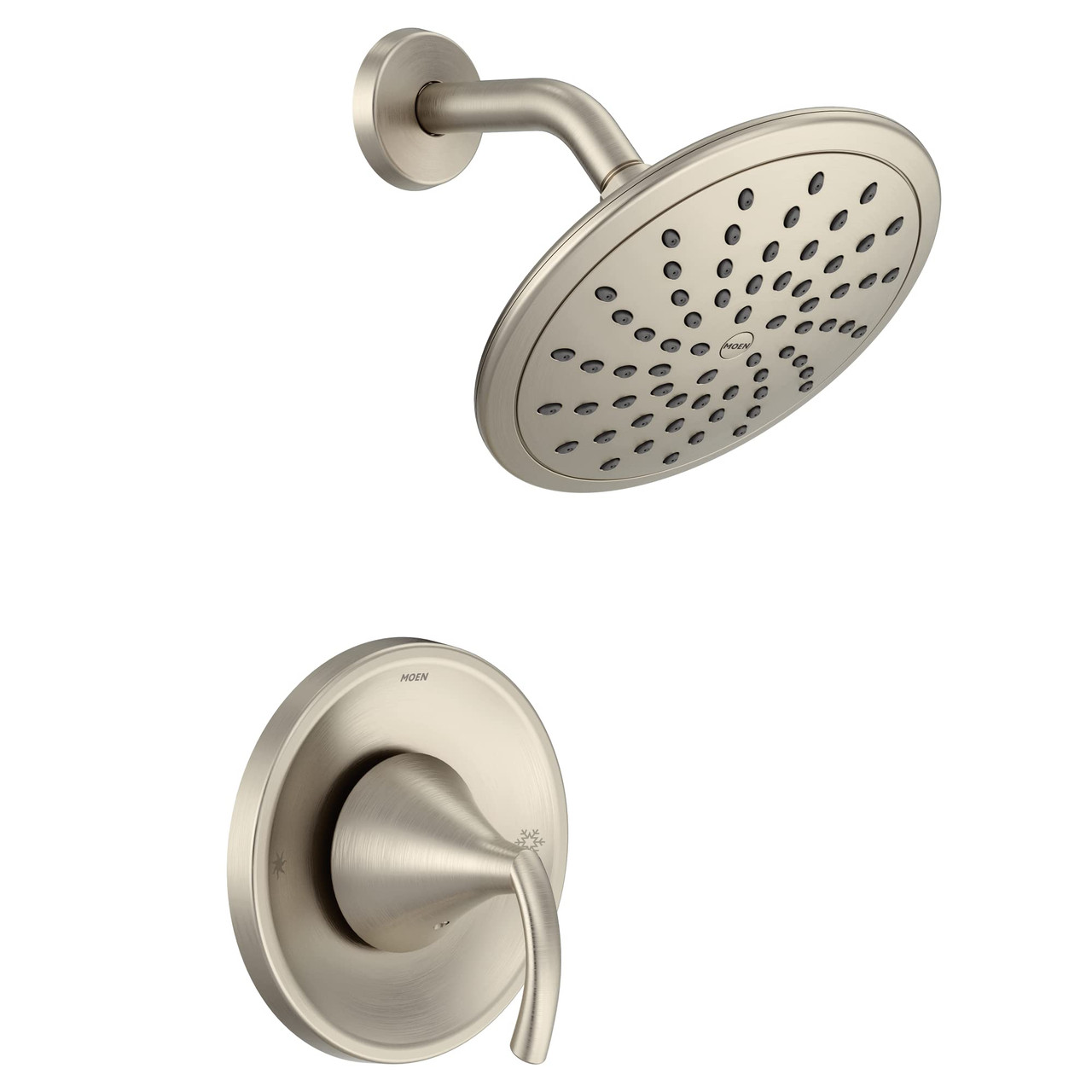 Moen Glyde Shower Only System with Rainshower Showerhead without Valve in Brushed Nickel - T2842EPBN
