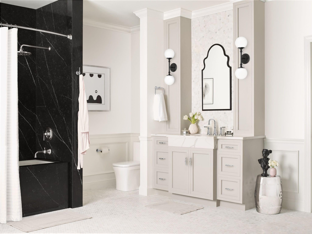 Moen Colinet Traditional Two Handle Widespread High Arc Bathroom Faucet with Lever Handles in Chrome - TS44102