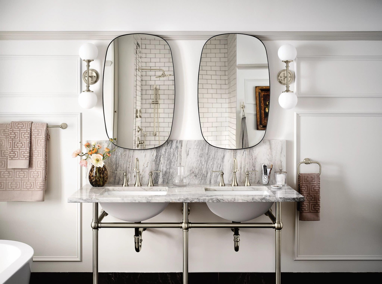 Moen Colinet Traditional Two Handle Widespread High Arc Bathroom Faucet with Lever Handles in Brushed Nickel - TS44102BN