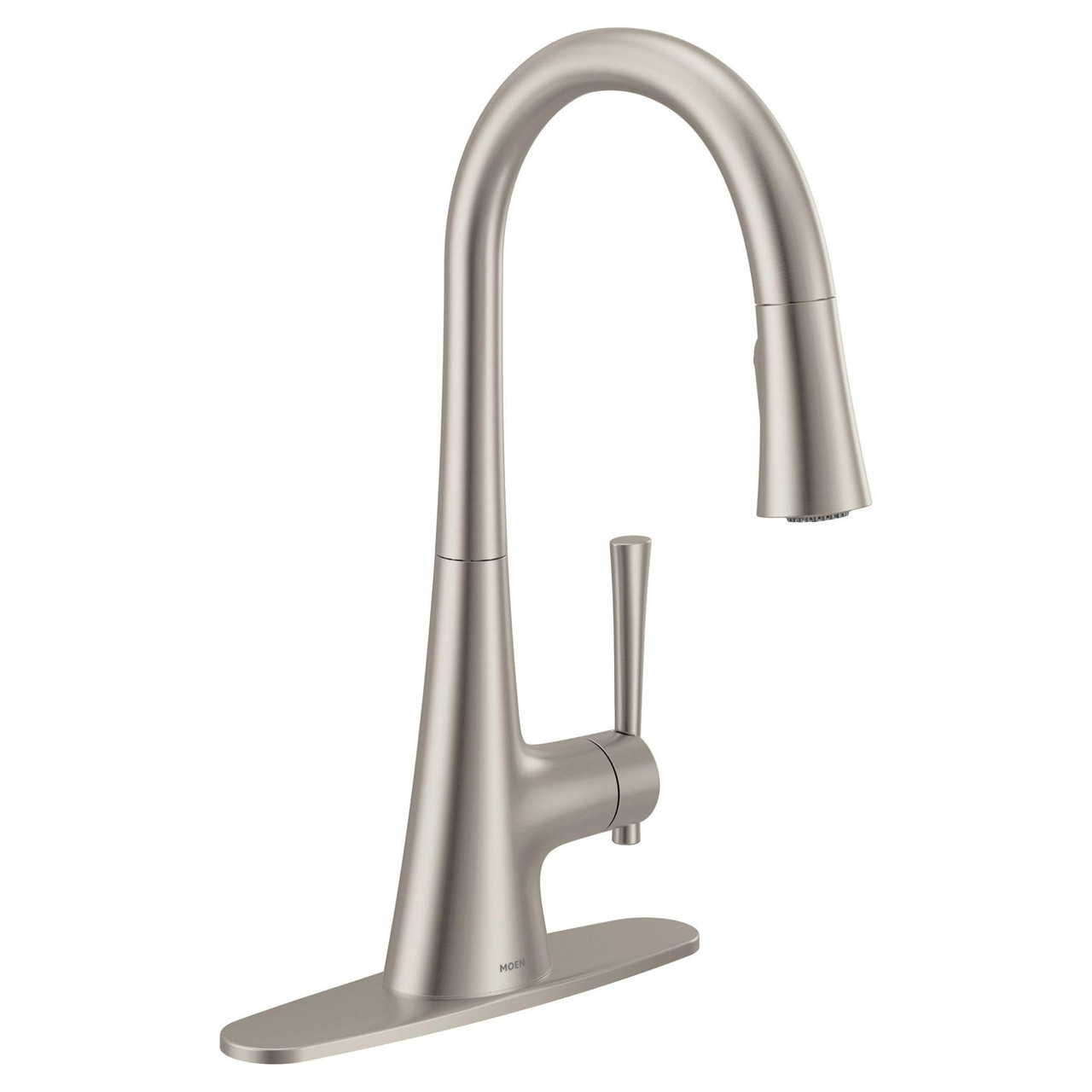 Moen Kurv Stainless Pulldown Kitchen Faucet Featuring Power Boost and Reflex Transitional Kitchen Faucet One Handle Easy Installation Spot Resist Finish in Spot Resist Stainless - 9126SRS