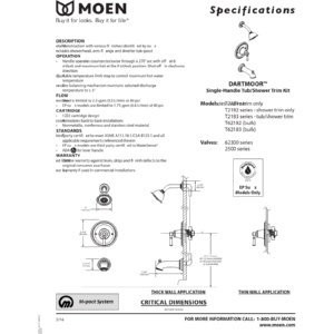 Moen Tub and Shower Faucets and Accessories in Chrome - T62183