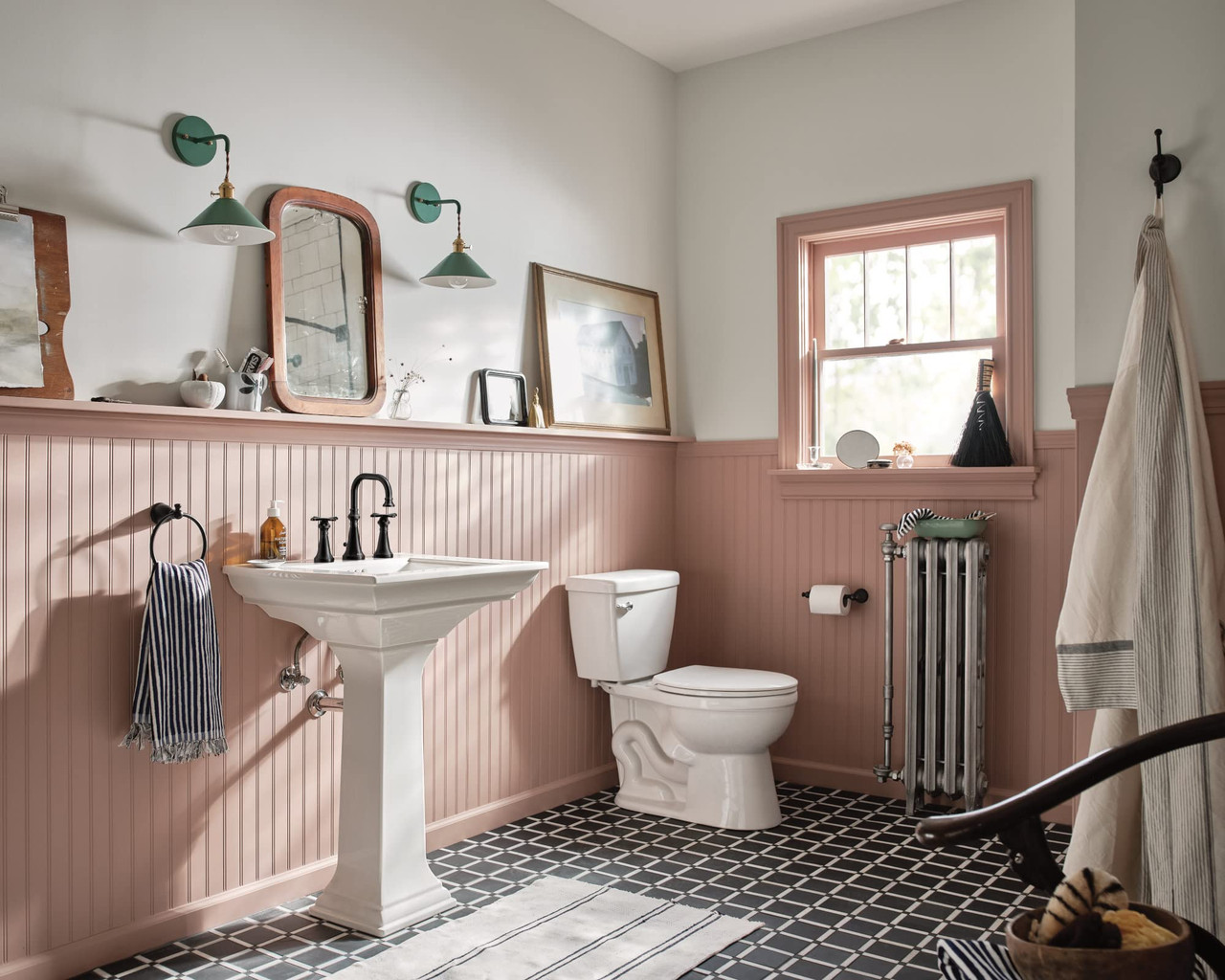 Moen Colinet Traditional Two Handle Widespread High Arc Bathroom Faucet with Cross Handles in Matte Black - TS44103BL