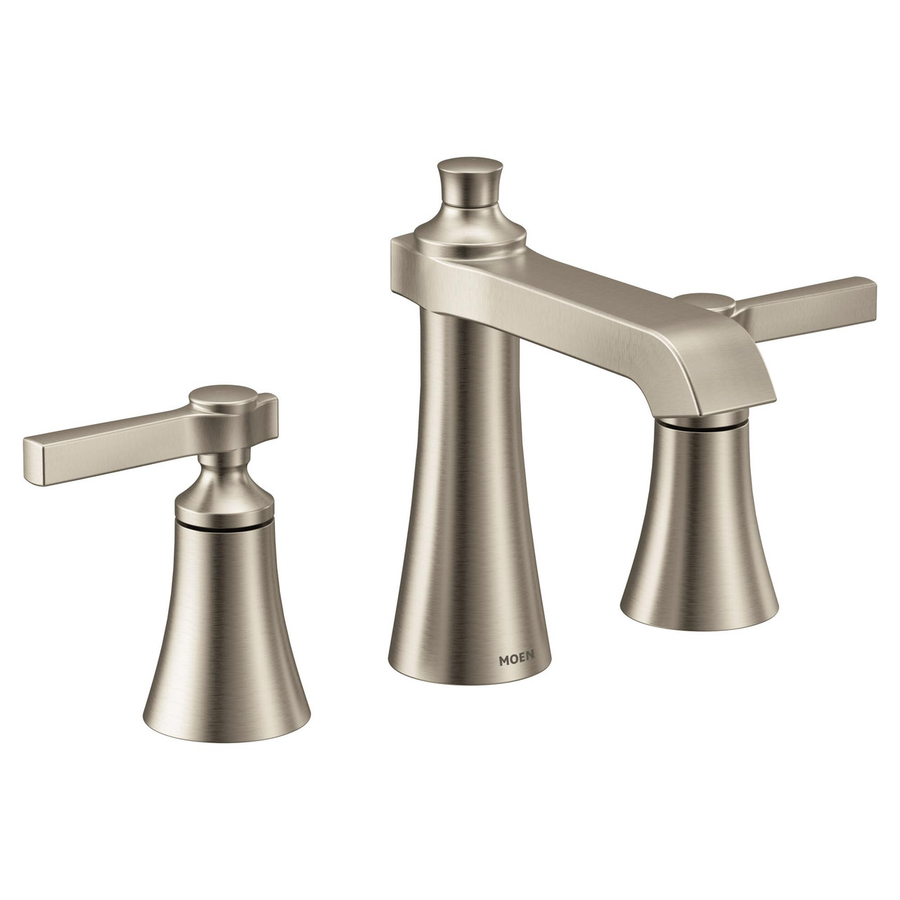 Moen Flara Two Handle 8 in. Widespread Lever Handle Bathroom Faucet Trim Kit in Brushed Nickel - TS6984BN