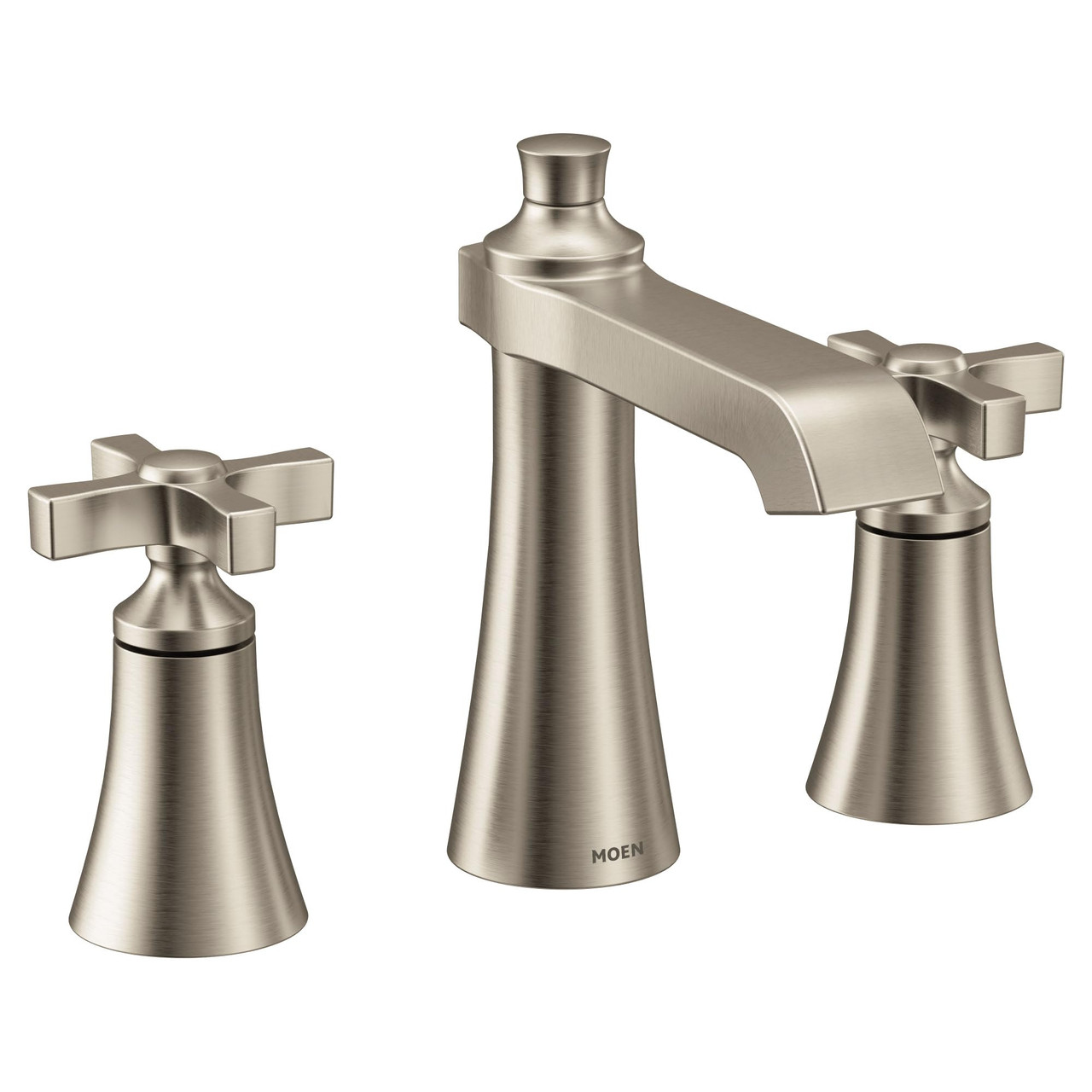 Moen Flara Two Handle 8 in. Widespread Cross Handle Bathroom Faucet Trim Kit in Brushed Nickel - TS6985BN