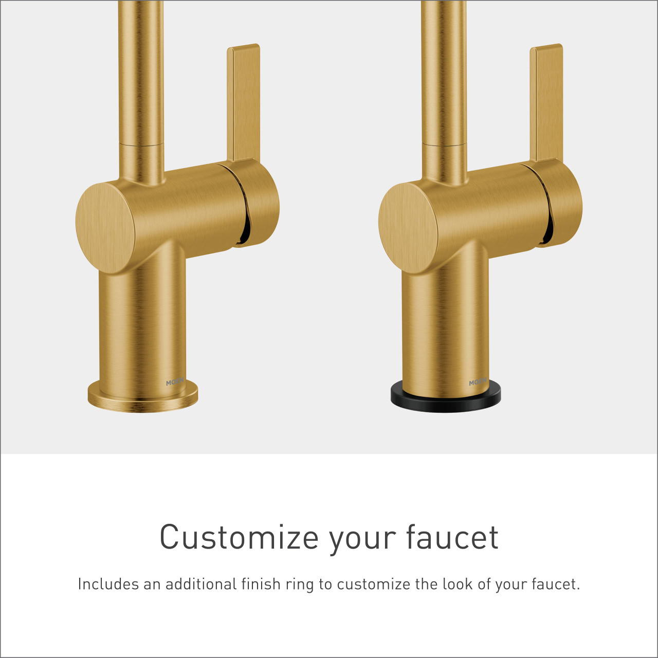 Moen Cia Pulldown Kitchen Faucet with Power Boost Includes Optional Accents in Brushed Gold - 7622BG