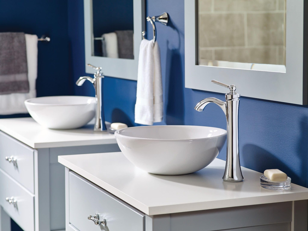 Moen Wynford One Handle High Arc Vessel Sink Bathroom Faucet 4507 in Chrome - 4507