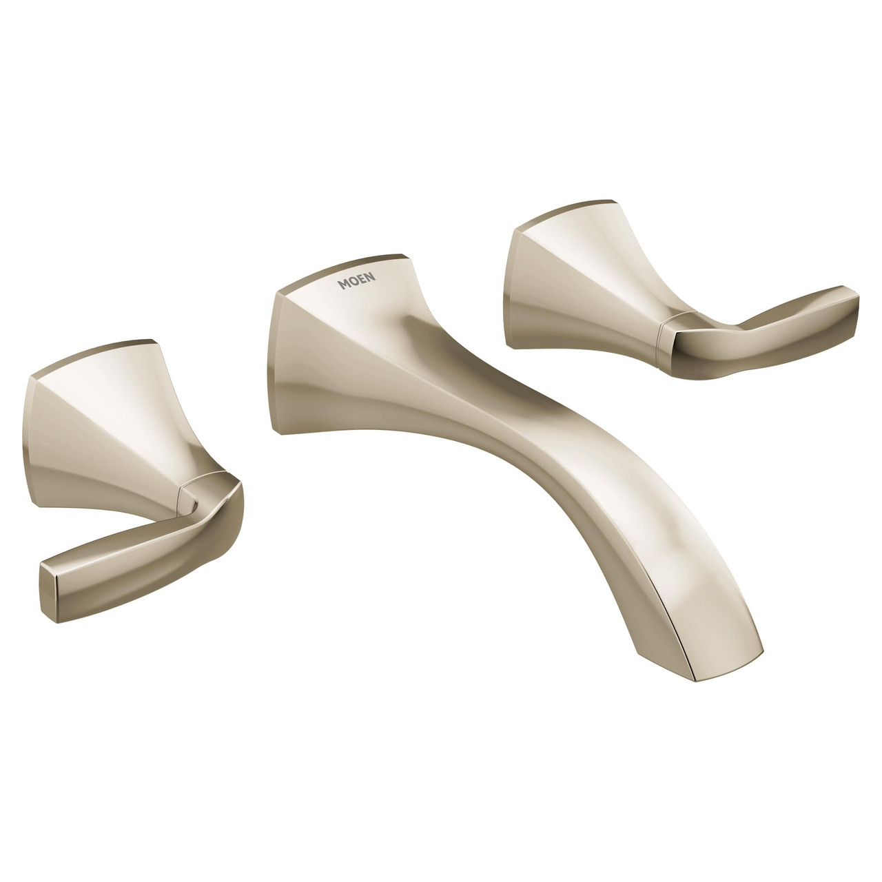 Moen Voss Two Handle Wall Mount Bathroom Faucet Trim Polished in Polished Nickel - T6906NL