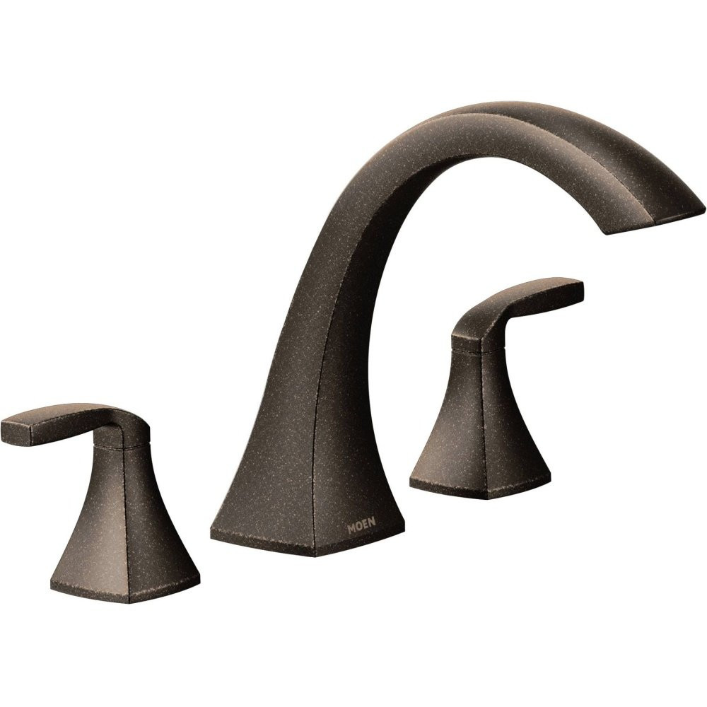 Moen Voss 2 Handle Deck Mount Roman Tub Faucet Trim Kit in Bronze - T693ORB