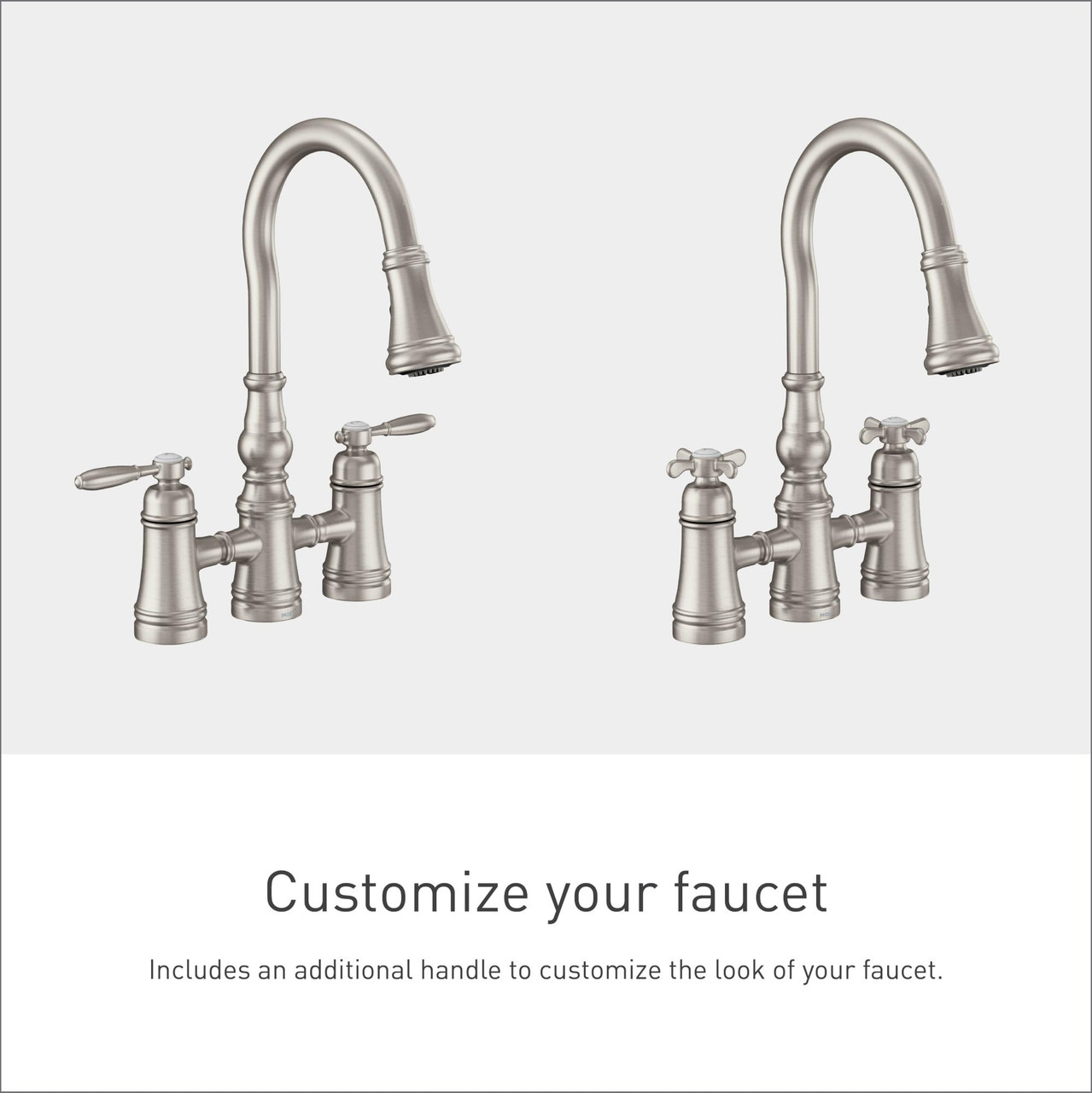 Moen Weymouth Two Handle Pulldown Bridge Kitchen Faucet Spot Resist Stainless in Spot Resist Stainless - S73204SRS
