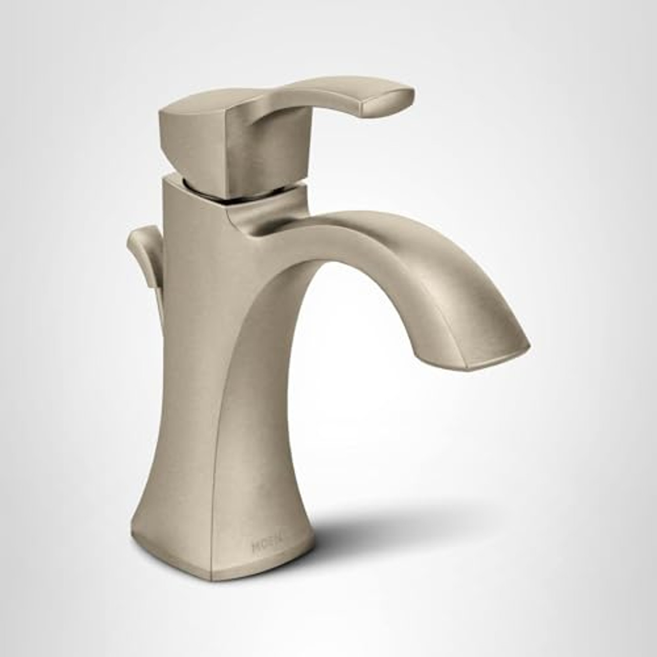 Moen Voss One Handle Single Hole High Arc Bathroom Faucet with Drain Assembly in Nickel - 6903BN