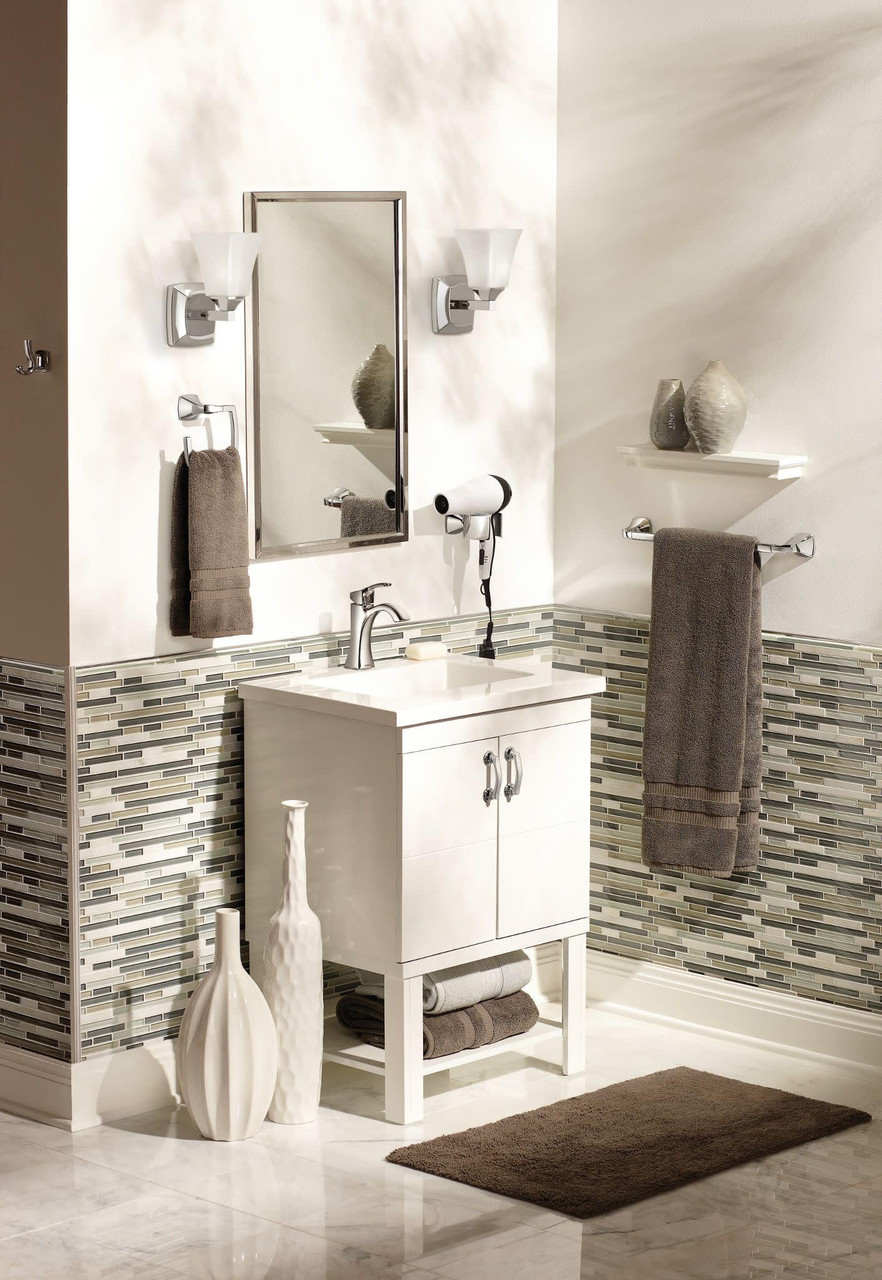 Moen Voss One Handle Single Hole Bathroom Sink Faucet with Optional Deckplate 6903 in Chrome - 6903