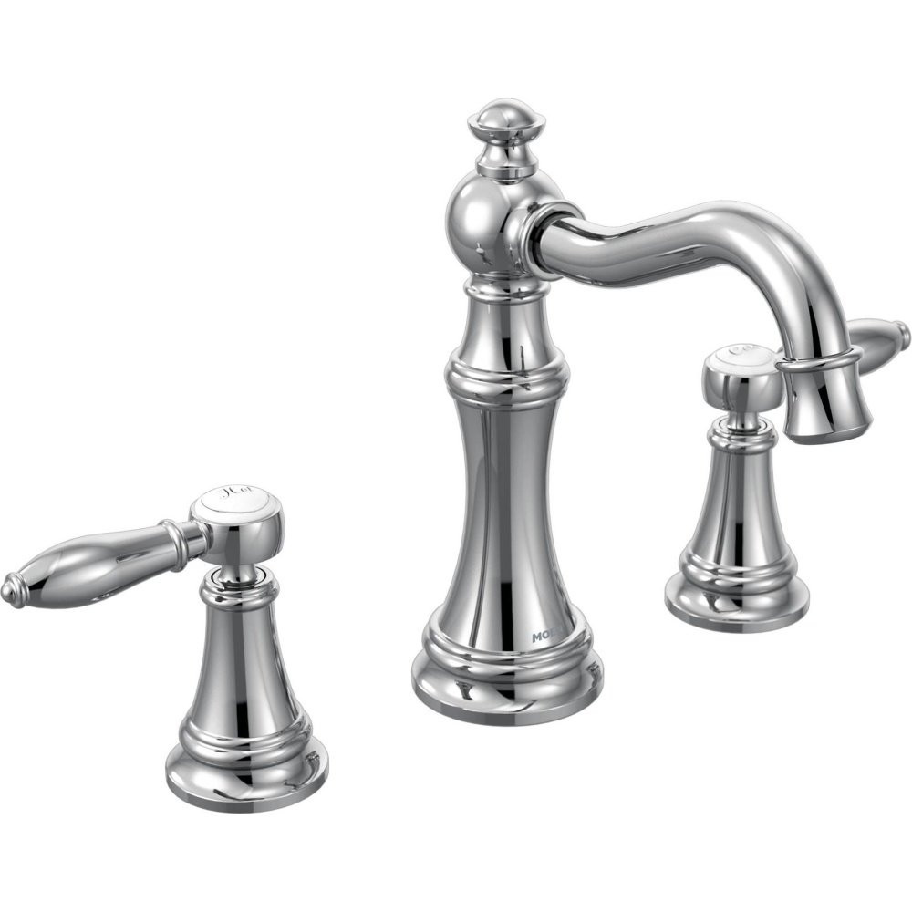 Moen Weymouth Two Handle High Arc Bathroom Faucet Trim Kit with Valve in Polished Nickel - TS42108NL