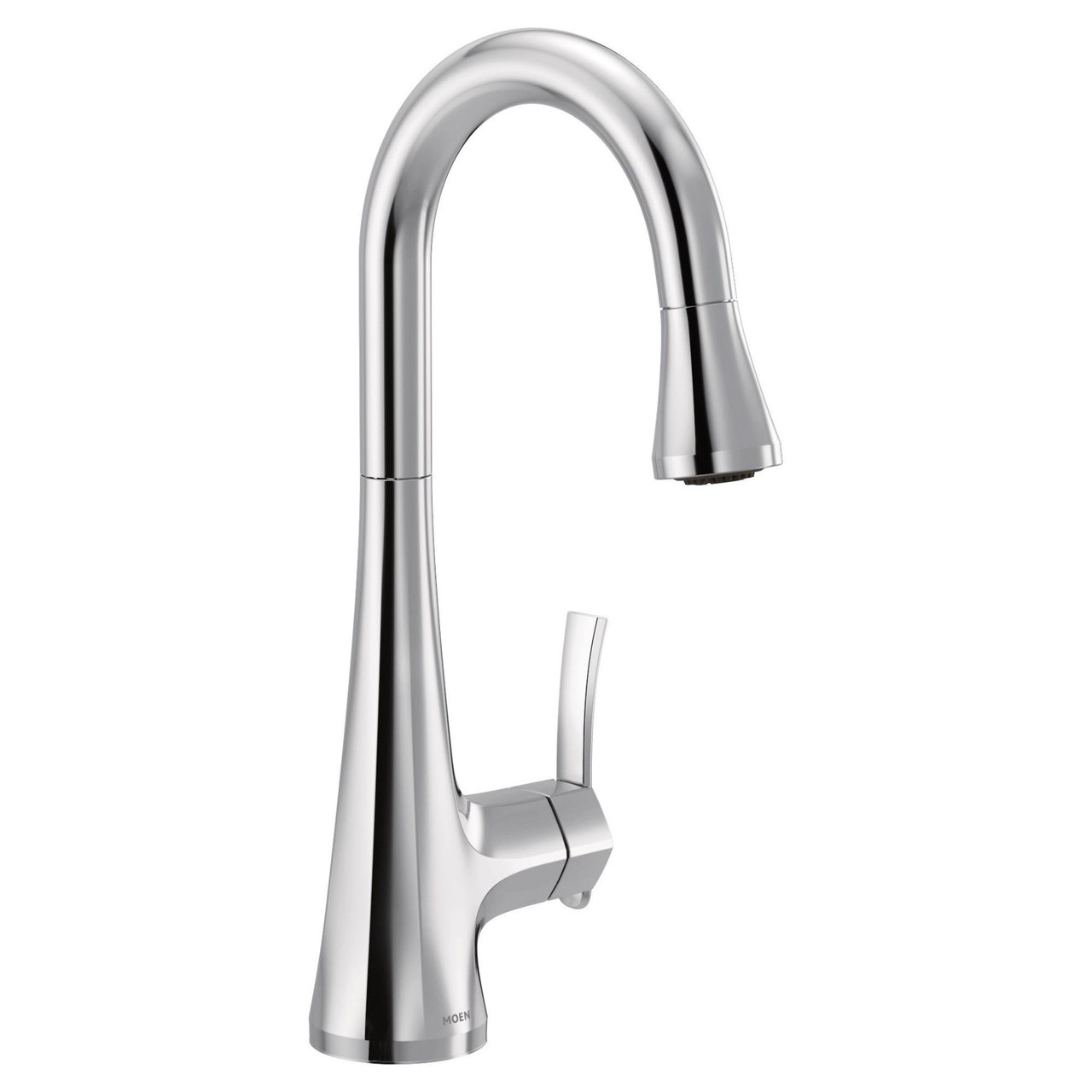 Moen Sinema One Handle High Arc Pulldown Bar Faucet featuring Power Clean and Reflex in Chrome - S6235