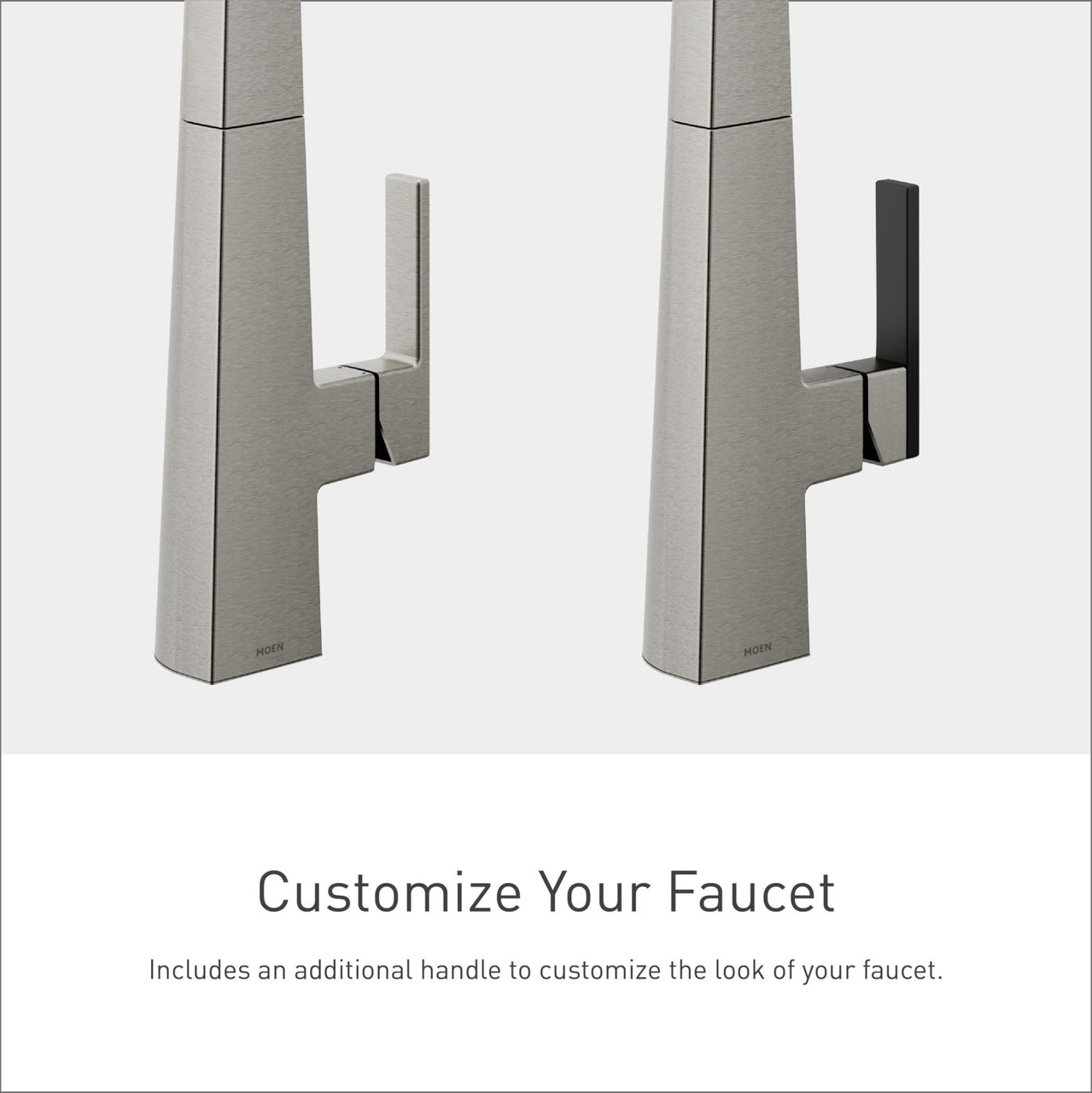 Moen Nio Spot Resist Stainless One Handle Pull down Kitchen Faucet with Power Clean Includes Secondary Finish Handle Option in Spot Resist Stainless - S75005SRS