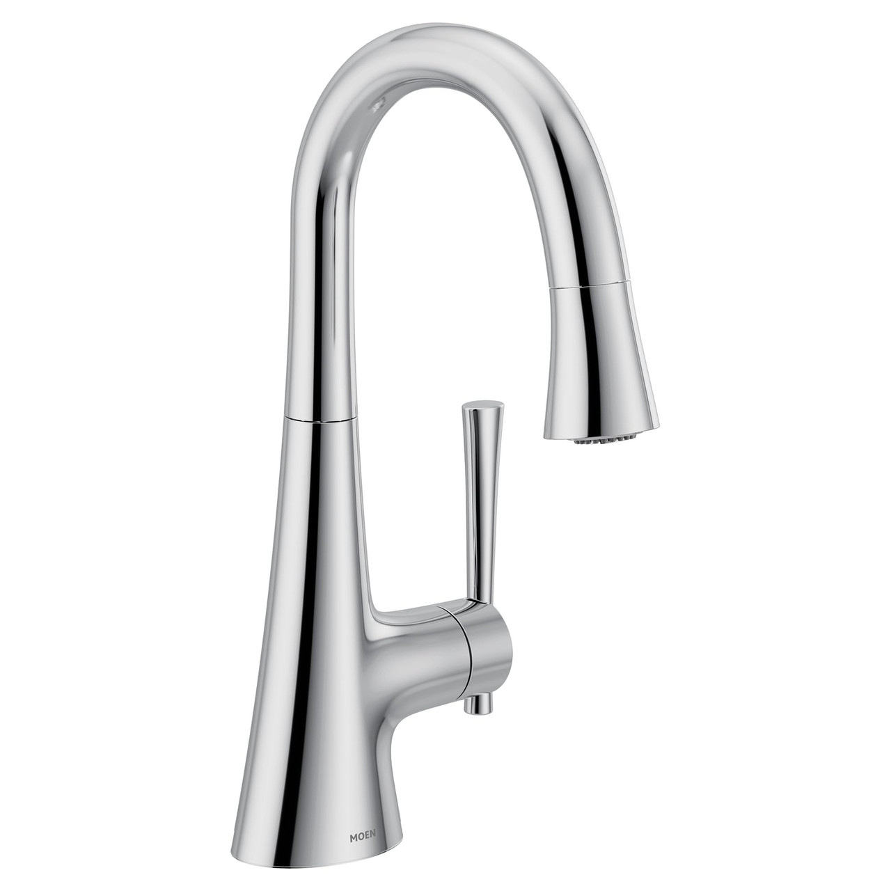 Moen Kurv Collection One Handle Pulldown Bar Faucet with Power Clean Featuring Reflex 6126 in Chrome - 6126