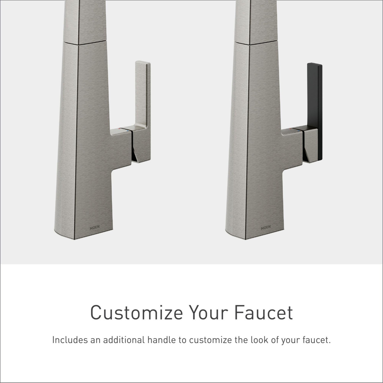 Moen Nio Spot Resist Stainless One Handle Bar Faucet Includes Secondary Finish Handle Option in Spot Resist Stainless - S55005SRS