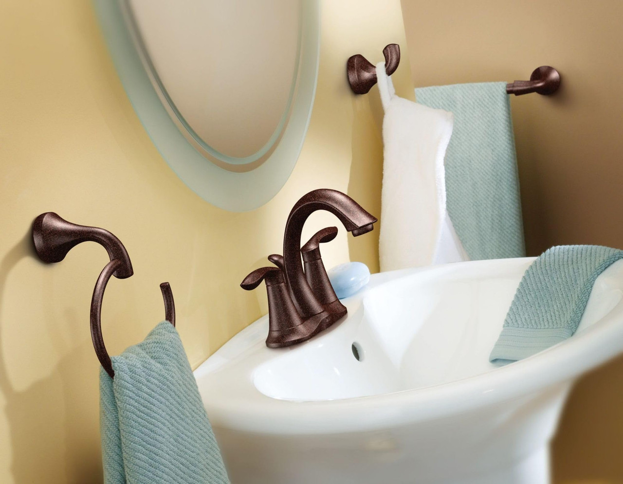 Moen Eva 18 Inch Single Towel Bar in Oil Rubbed Bronze - YB2818ORB