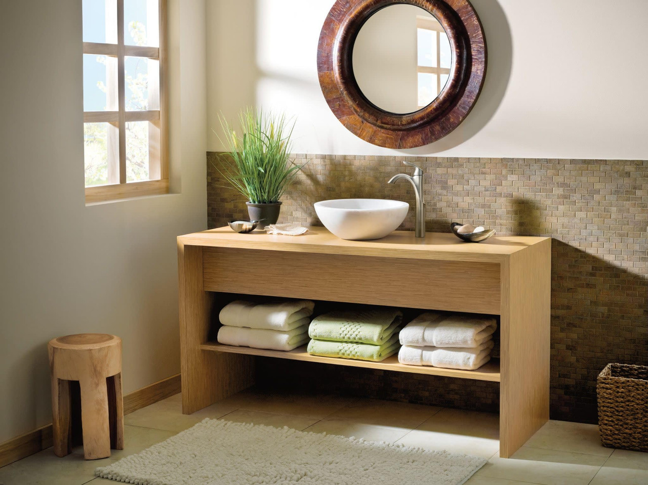 Moen One Handle Single Hole Bathroom Sink Faucet with Optional Deckplate and Available Vessel Sink Extension Kit 6400 in Chrome - 6400