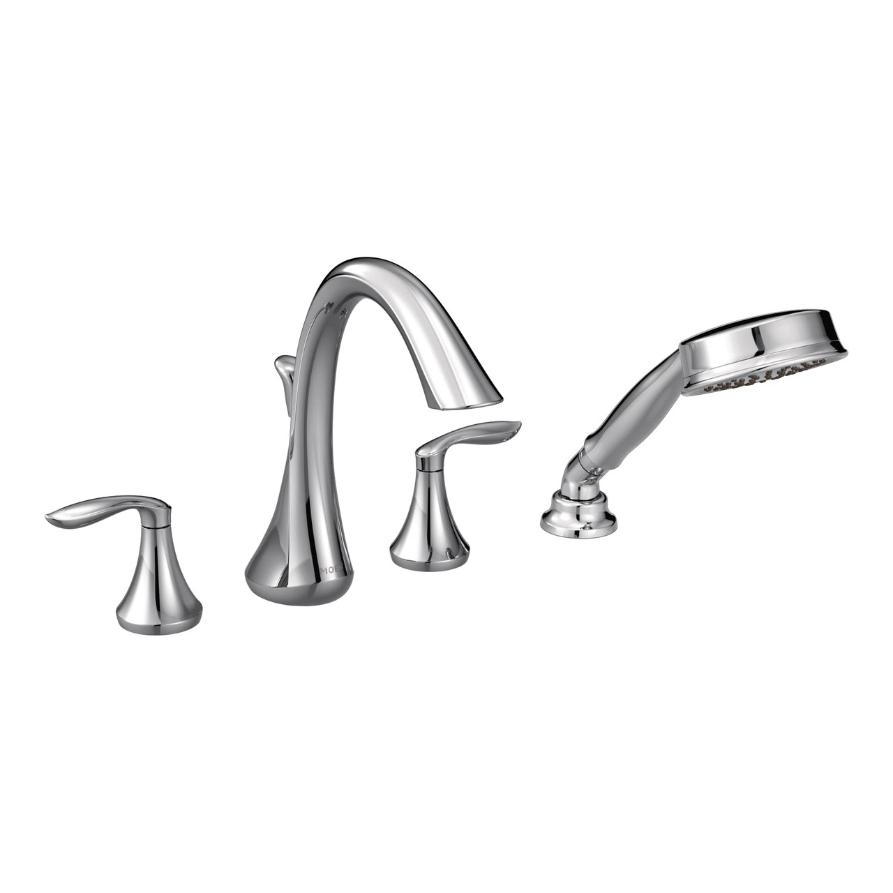 Moen Two Handle Deck Mount Roman Tub Faucet Trim Kit with Single Function Handshower in Chrome - T944
