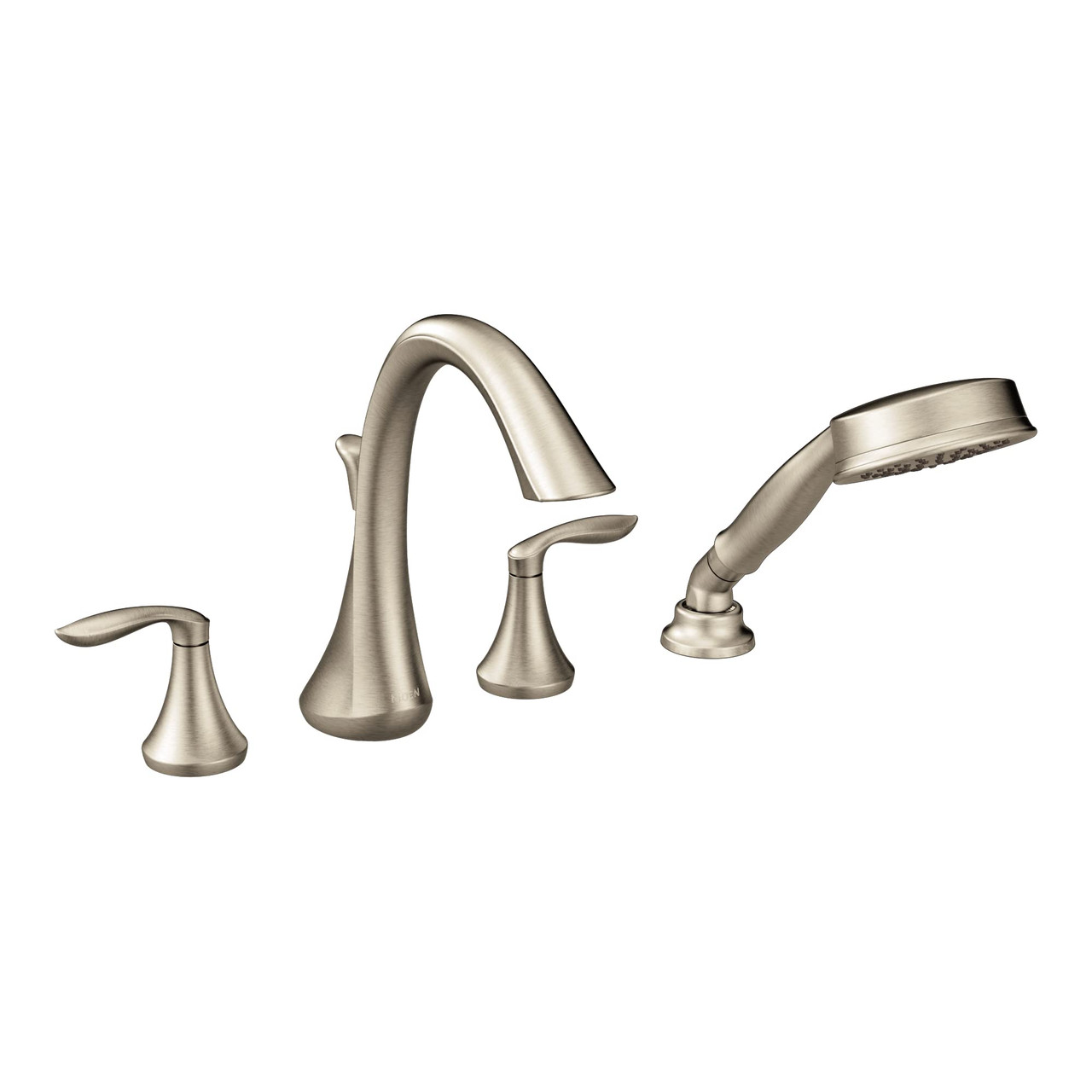 Moen Two Handle Deck Mount Roman Tub Faucet Trim Kit with Single Function Handshower in Brushed Nickel - T944BN
