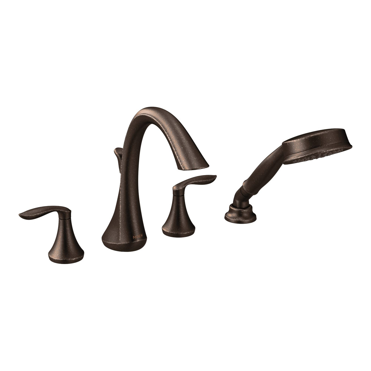 Moen Two Handle High Arc Roman Tub Faucet and Hand Shower without Valve in Oil Rubbed Bronze - T944ORB