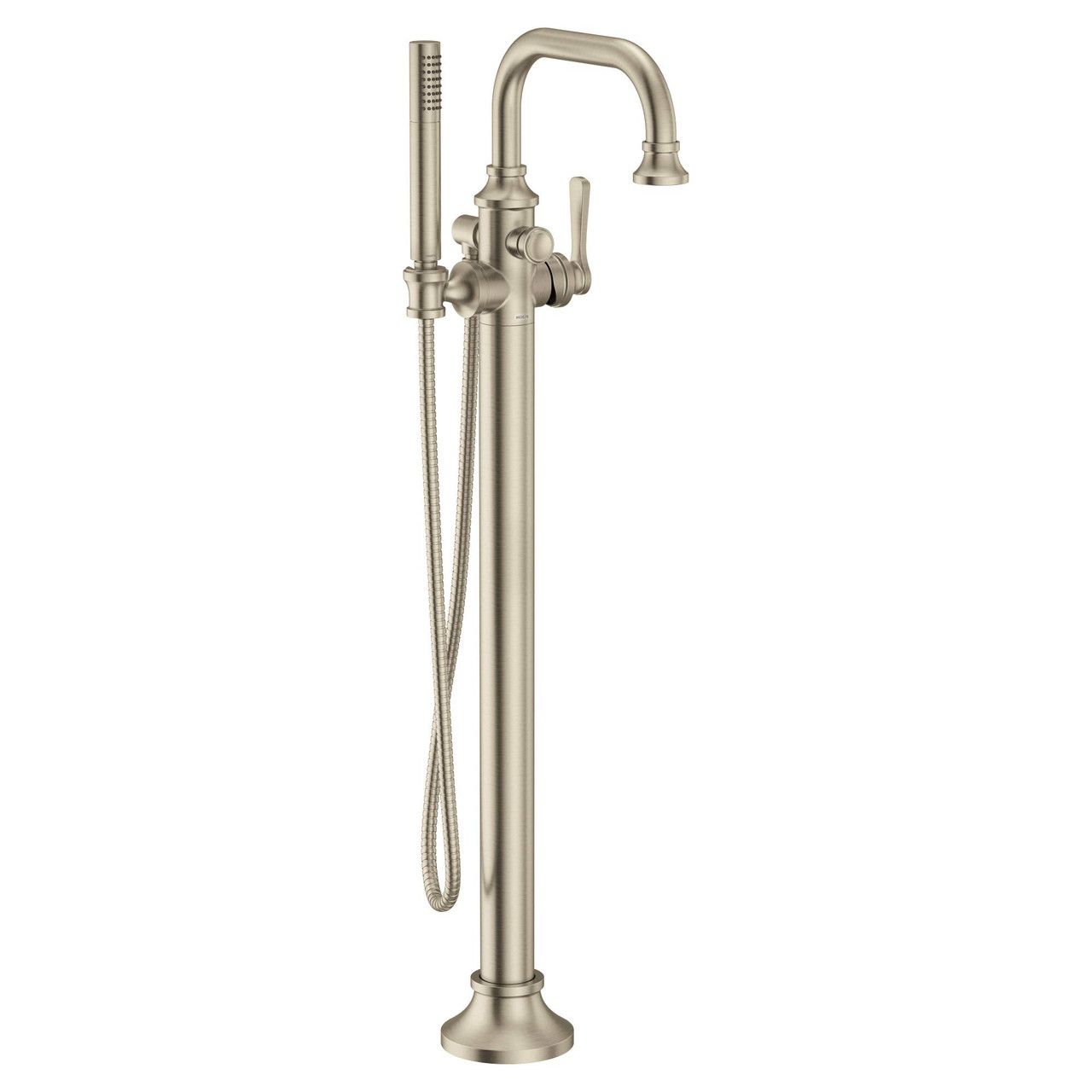 Moen Colinet One Handle Traditional Freestanding Floor Mount Tub Filler with Handshower in Brushed Nickel - S44507BN