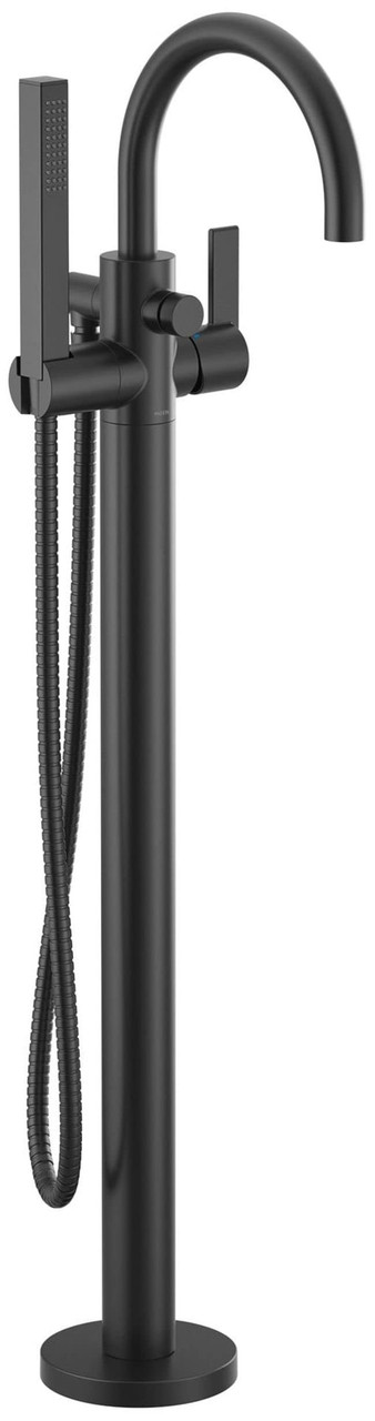 Moen Cia One Handle Freestanding Floor Mount Tub Filler with Hand Shower in Matte Black - 615BL