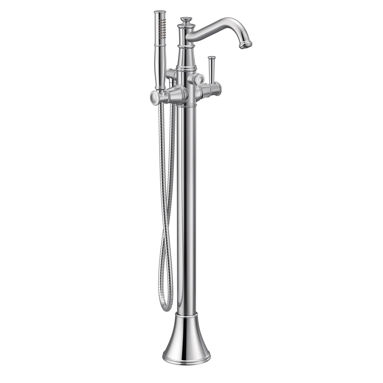 Moen Belfield One Handle Freestanding Floor Mount Tub Filler with Handshower in Chrome - 9025