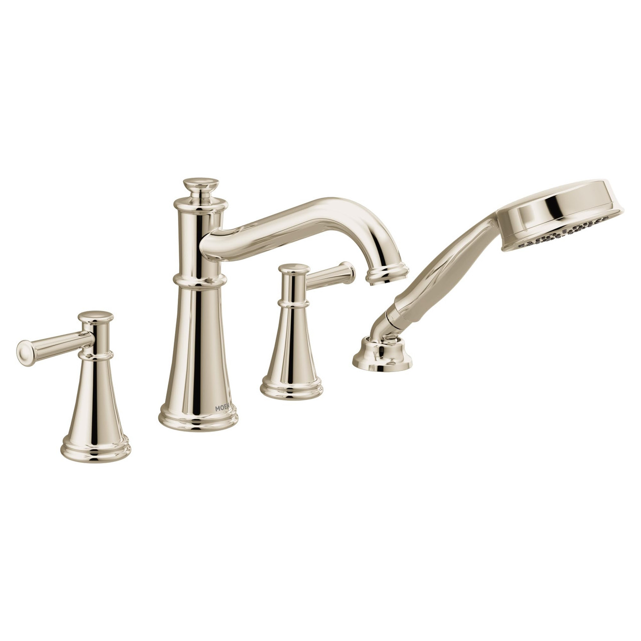 Moen Belfield Roman Tub Faucet Trim Kit with Handshower Polished in Polished Nickel - T9024NL