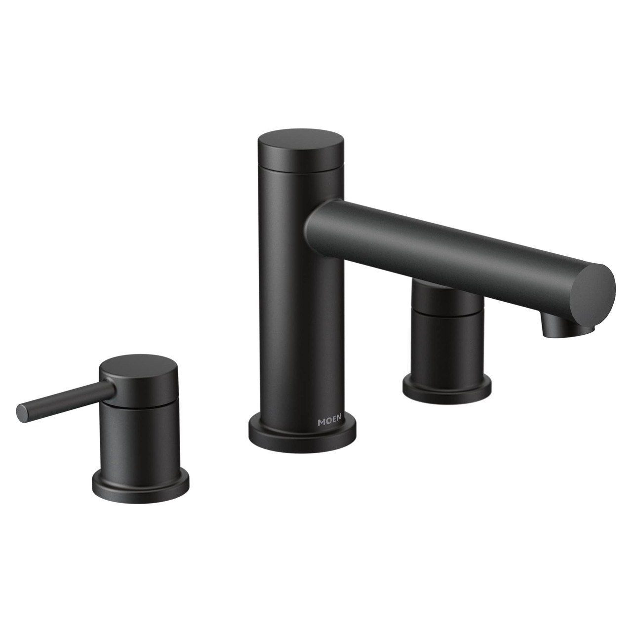 Moen 2 Handle Deck Mount Modern Roman Tub Faucet Trim Kit in Matte Black - T393BL