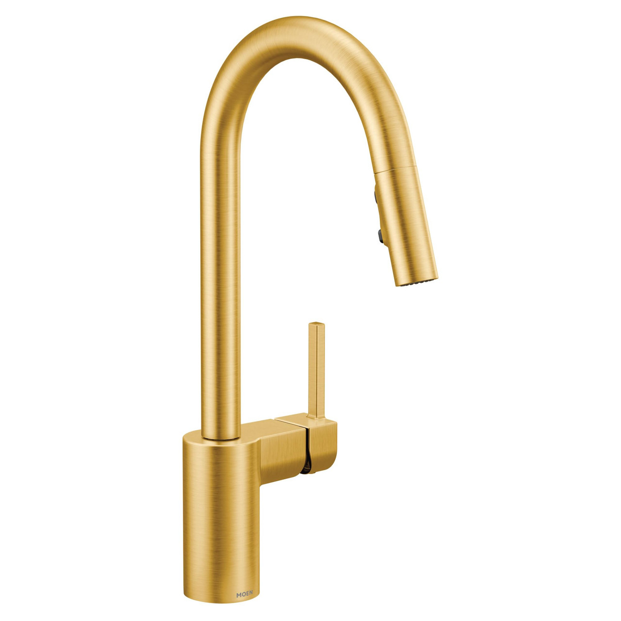Moen One Handle Modern Kitchen Pulldown Faucet with Reflex Docking System and Power Clean Spray Technology in Brushed Gold - 7565BG