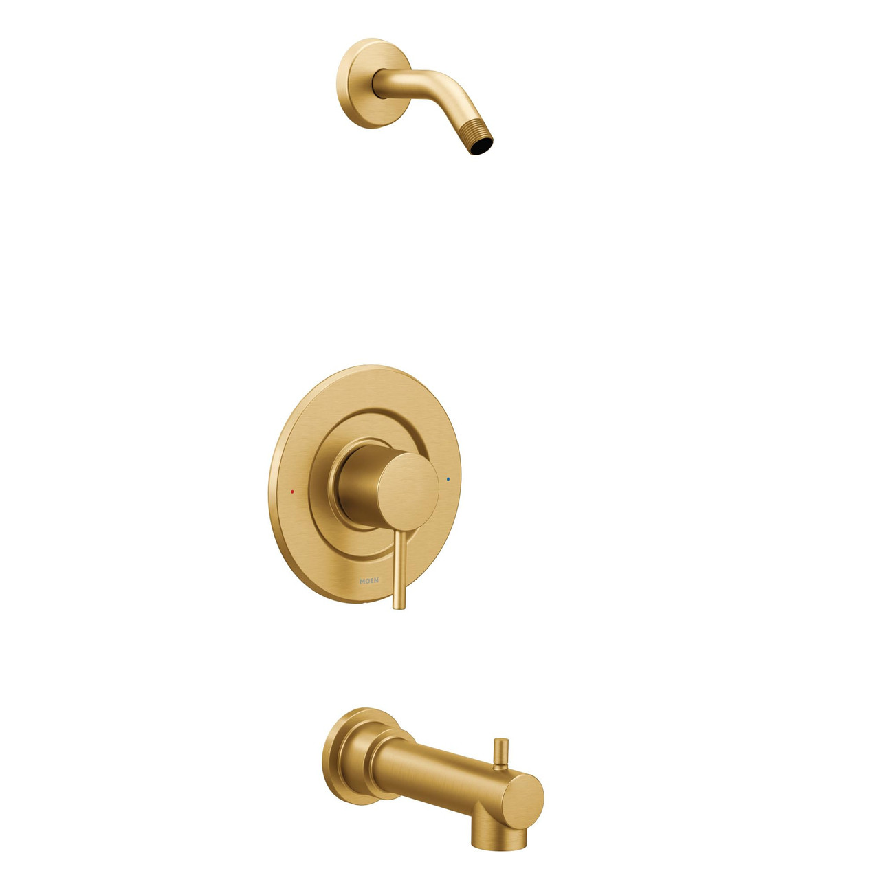 Moen 2.5 GPM Single Handle Posi Temp Pressure Balanced Trim with Shower Head and Tub Spout in ?Brushed Gold - T2193NHBG