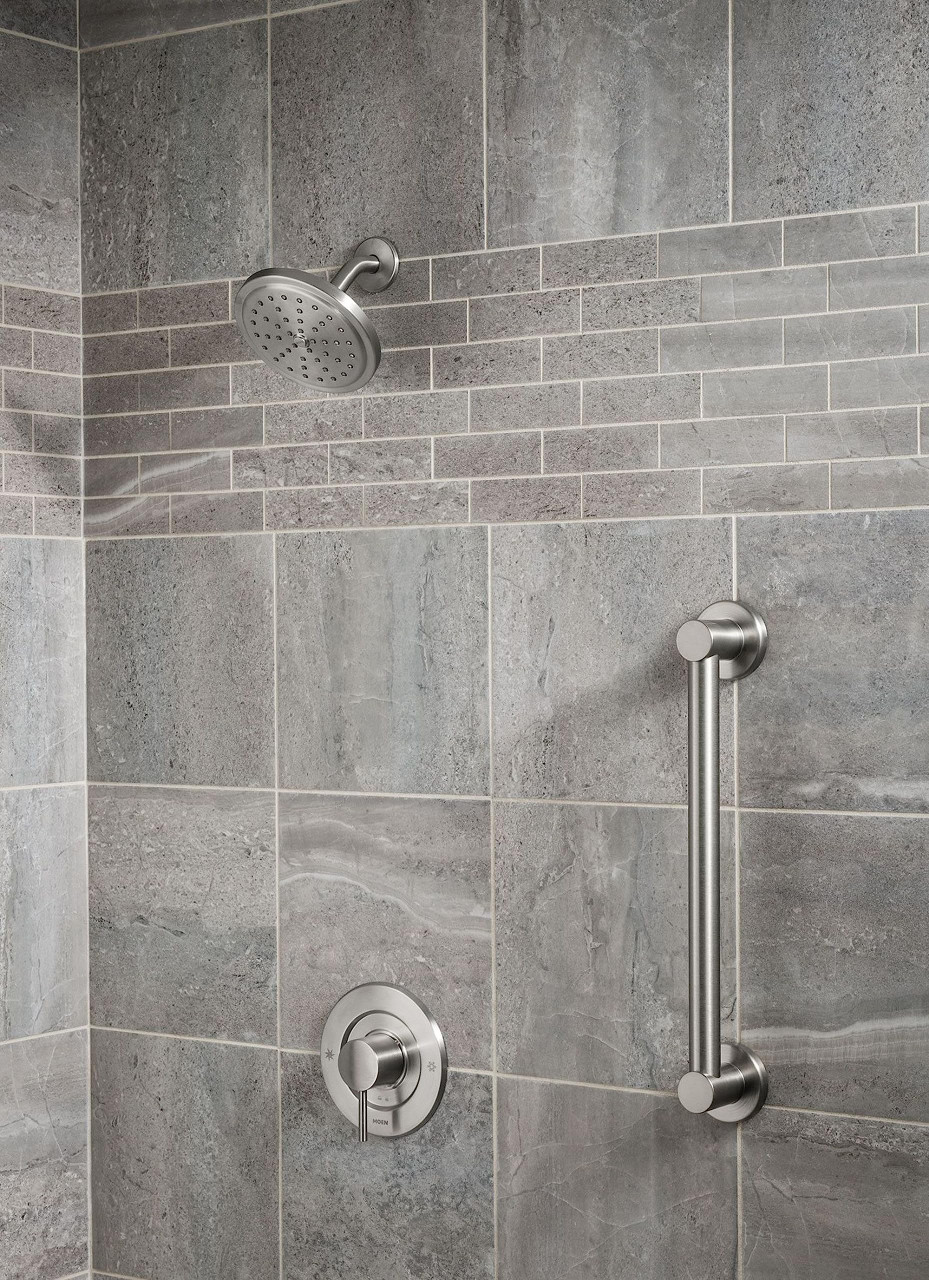 Moen Align Bathroom Safety 42 Inch Stainless Steel Modern Bathroom Grab Bar in Brushed Nickel - YG0442BN