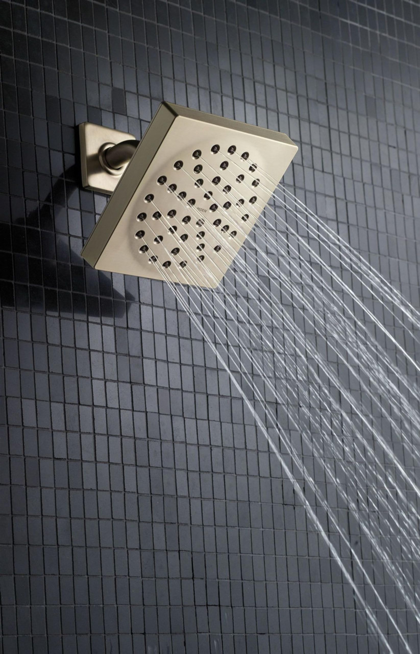 Moen 90 Degree 6" Single Function Showerhead with Immersion Technology at 2.5 GPM Flow Rate in Brushed Nickel - S6340BN