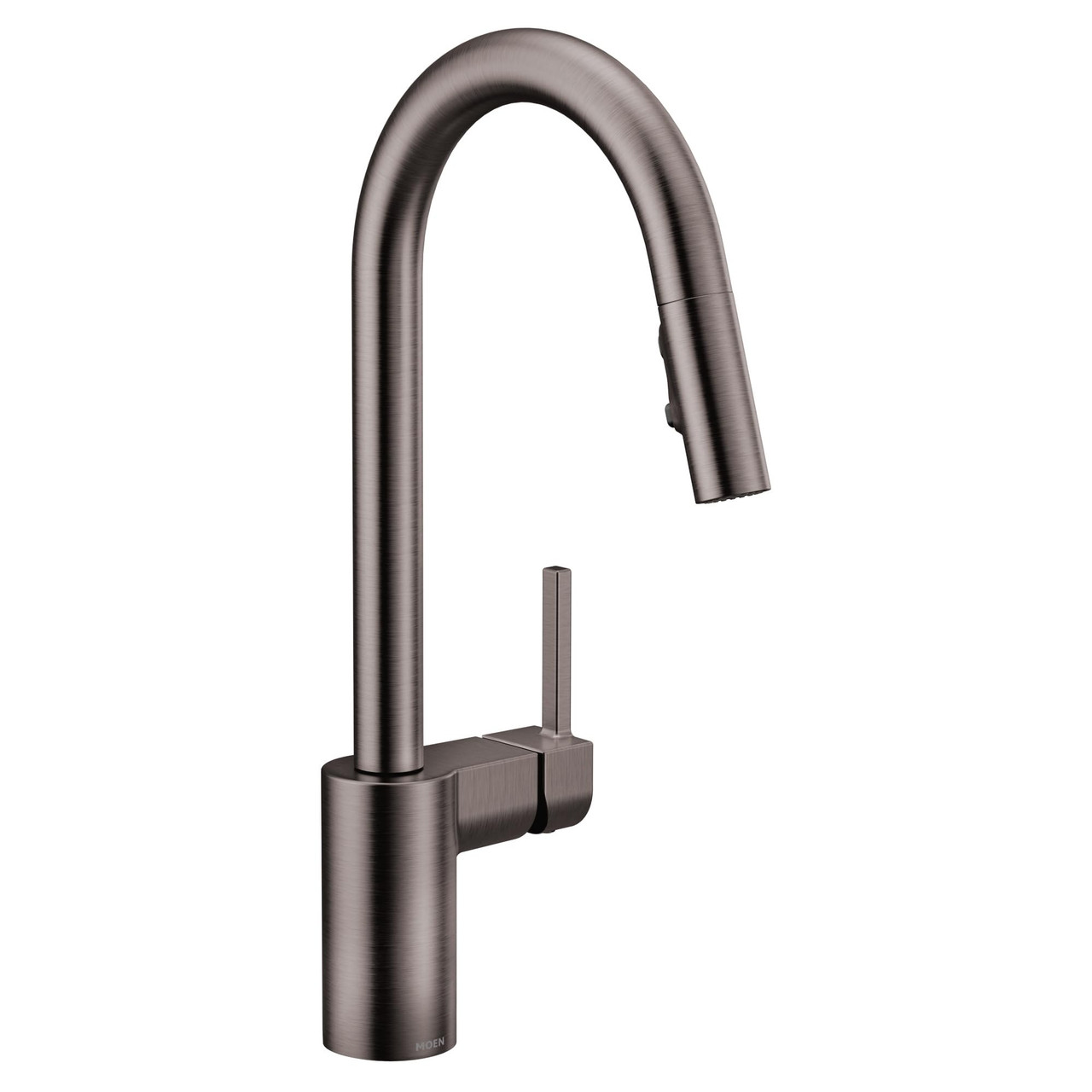 Moen One Handle Modern Kitchen Pulldown Faucet with Reflex and Power Clean Spray Technology Spot Resist Stainless in Black Stainless - 7565BLS